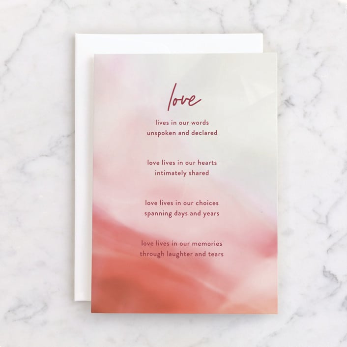 "love lives" - Single Greeting Cards in Poinsettia by Kamala Nahas - Front