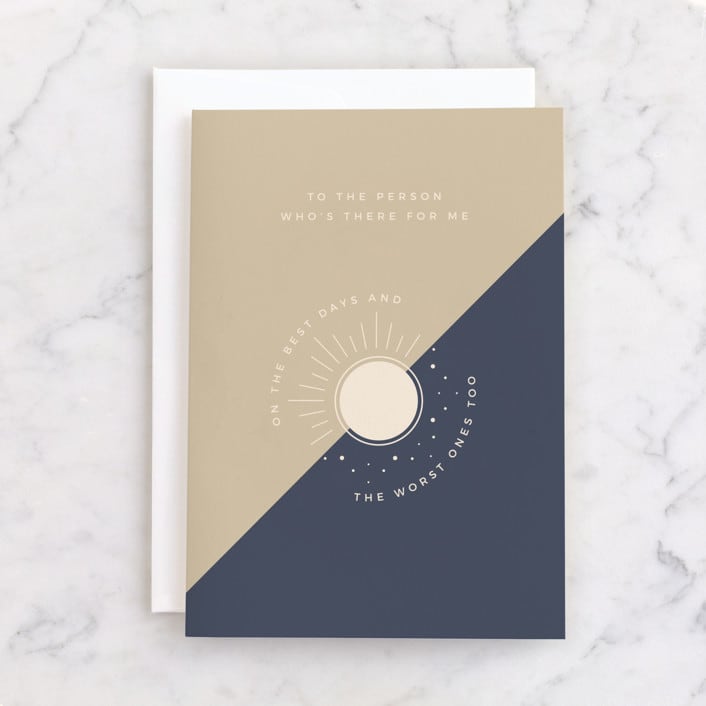 "Friend Like You" - Single Greeting Cards in Navy by Carolyn Kach - Front