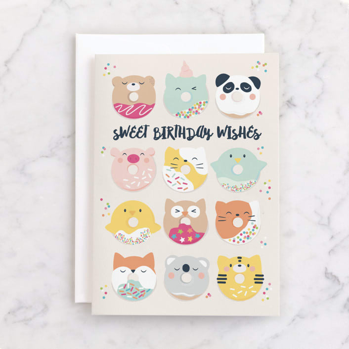 "sweet donut faces" - Single Greeting Cards in Candy by peetie design - Front