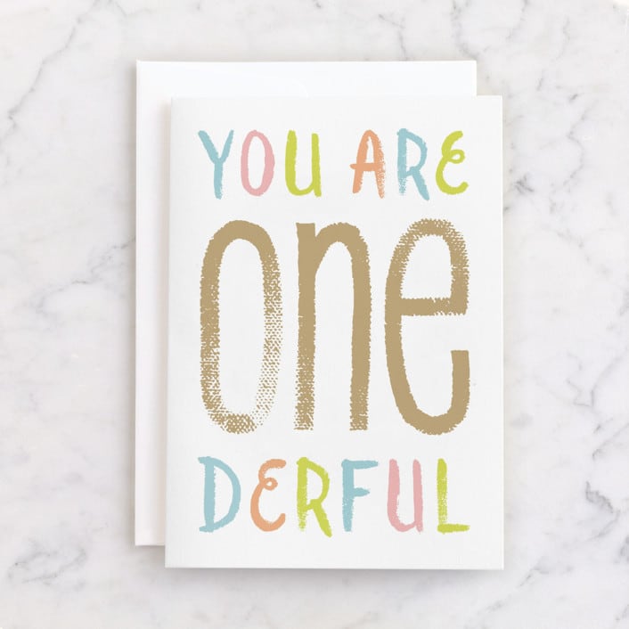 "one-derful" - Single Greeting Cards in Pastels by Susan Asbill - Front