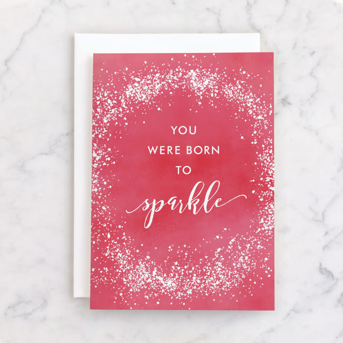 "Sparkling Birthday" - Single Greeting Cards in Punch by Katherine Moynagh - Front