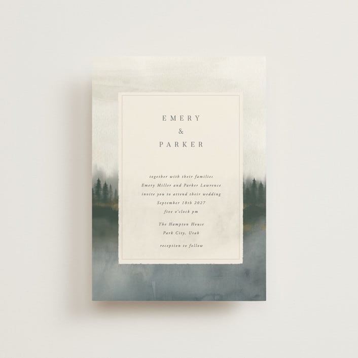 "Lakefront" - Wedding Invitations in Natural by Robert and Stella - Front