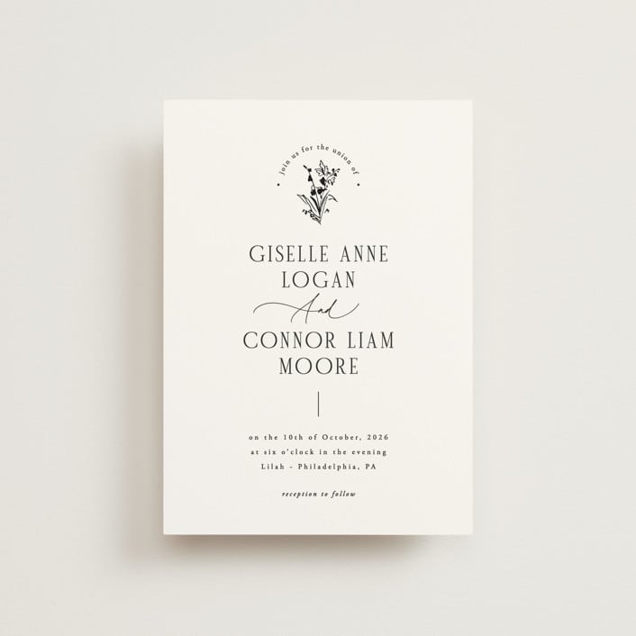 "Quintessential" - Wedding Invitations in Cotton by Everett Paper Goods - Front