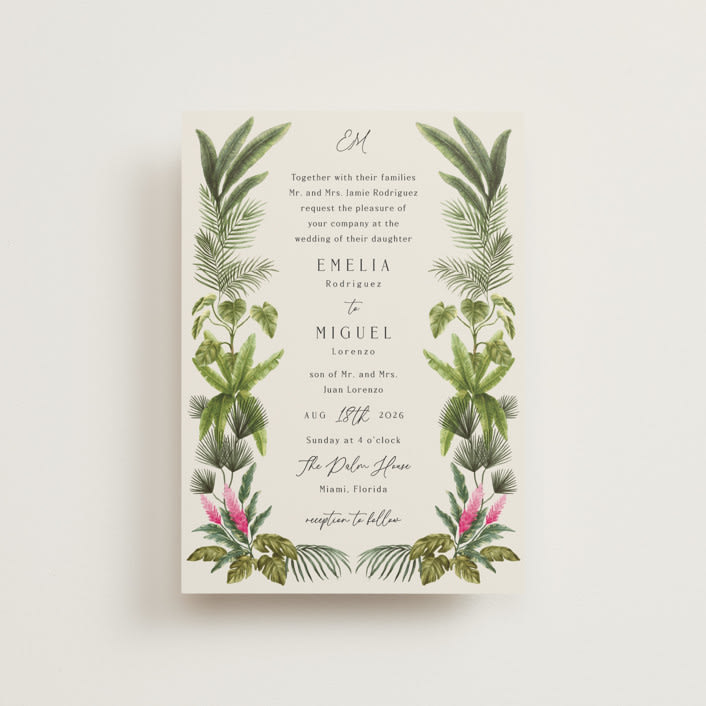 "Tropical garden" - Wedding Invitations in Lime by Elly - Front
