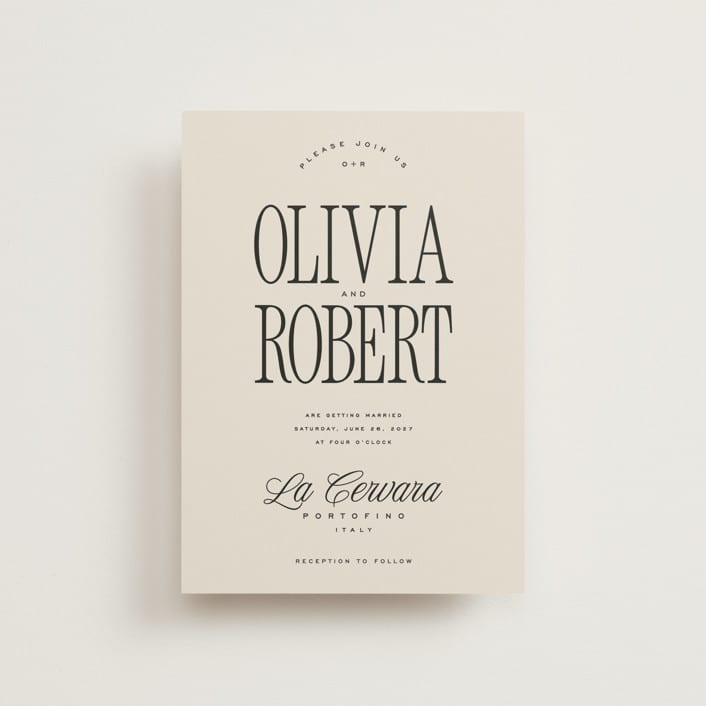 "Riviera" - Wedding Invitations in Linen by Kelly Schmidt - Front
