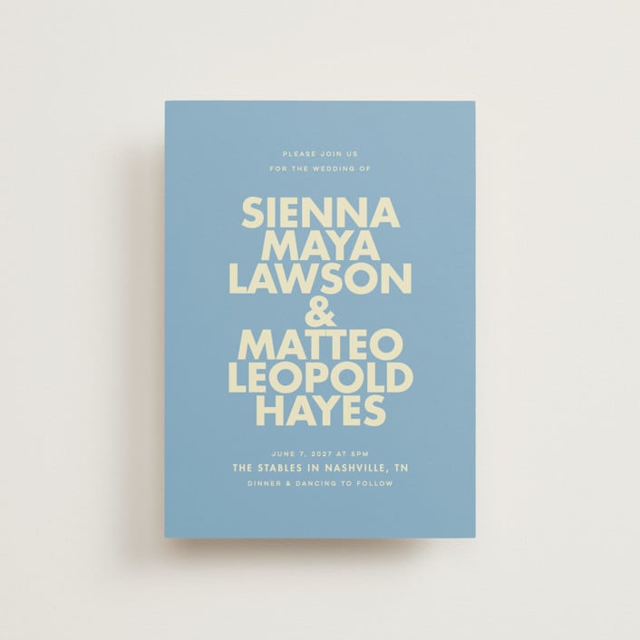 "Sienna" - Wedding Invitations in Skyblue by Ellen Schlegelmilch - Front