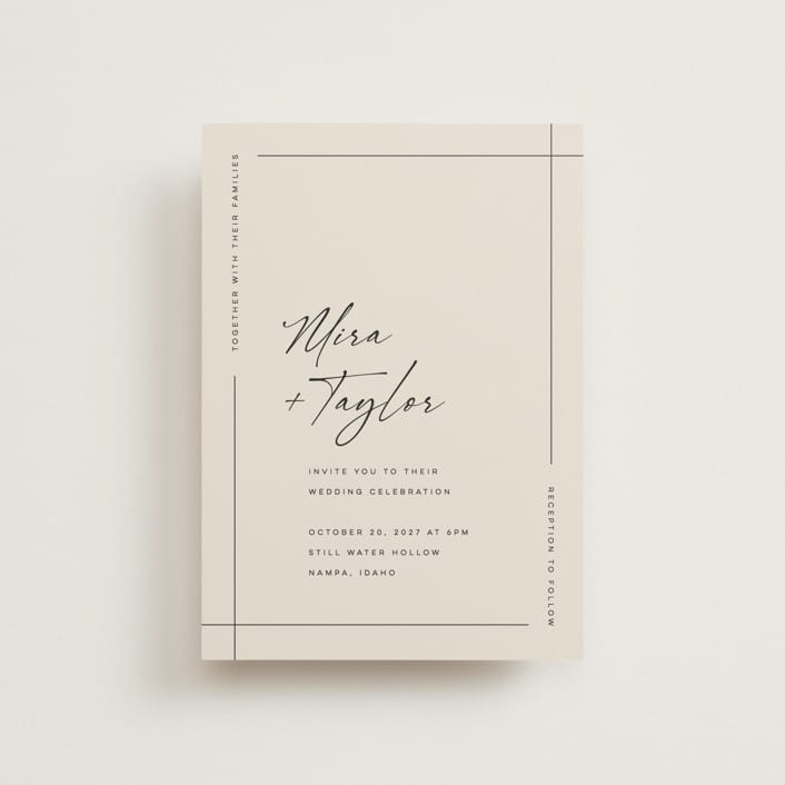 "Modernline" - Wedding Invitations in Cotton by April Astudillo - Front