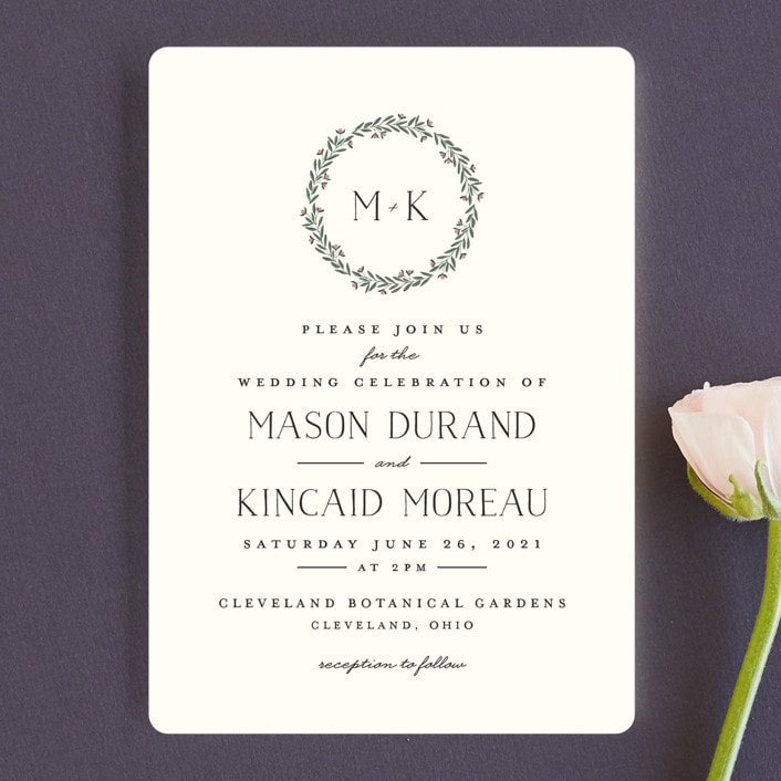 "Wreath of Laurels" - Wedding Invitations in Ivory by Chris Griffith - Front