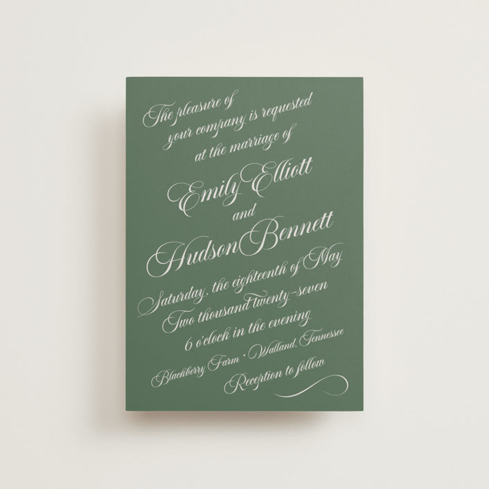 "Enchanted" - Wedding Invitations in Garden by Alston Foster - Front