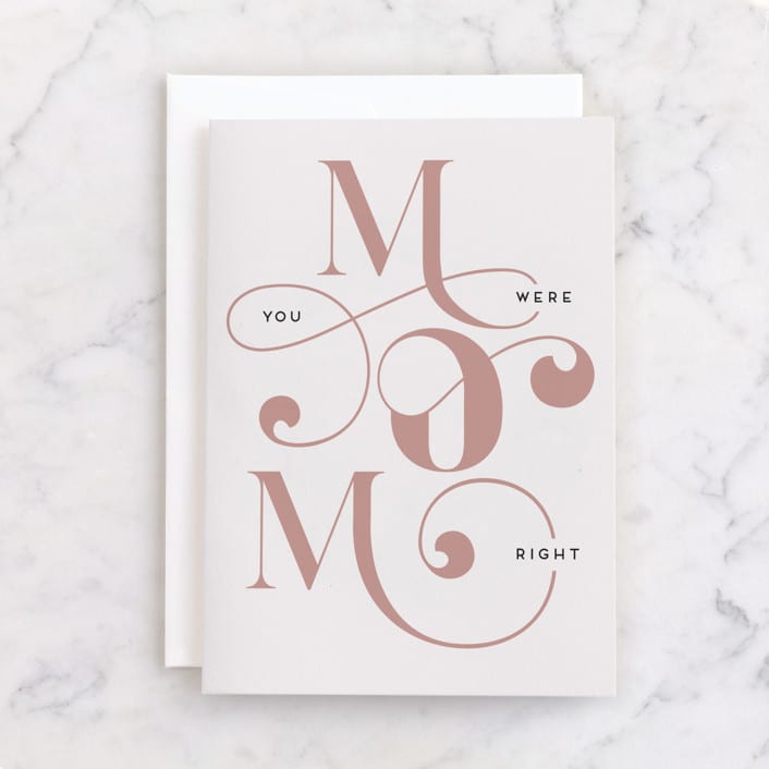 "You Were Right" - Single Greeting Cards in Blush by Maria Hilas-Louie - Front