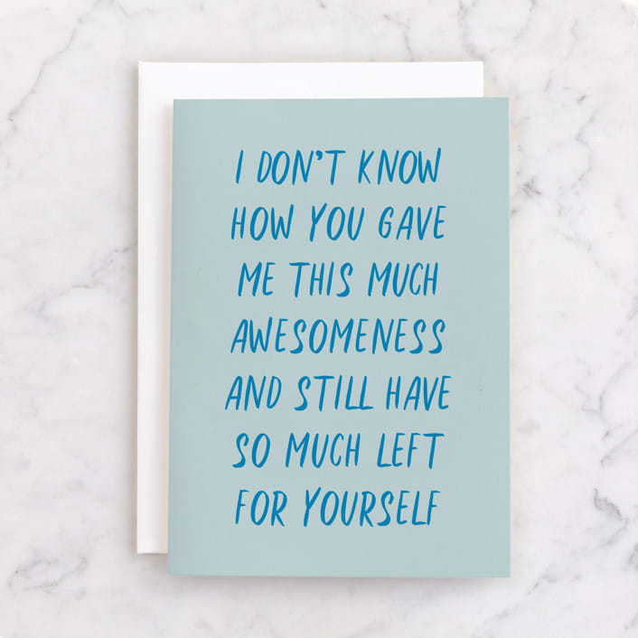 "awesomeness" - Single Greeting Cards in Sapphire by JoAnn Jinks - Front