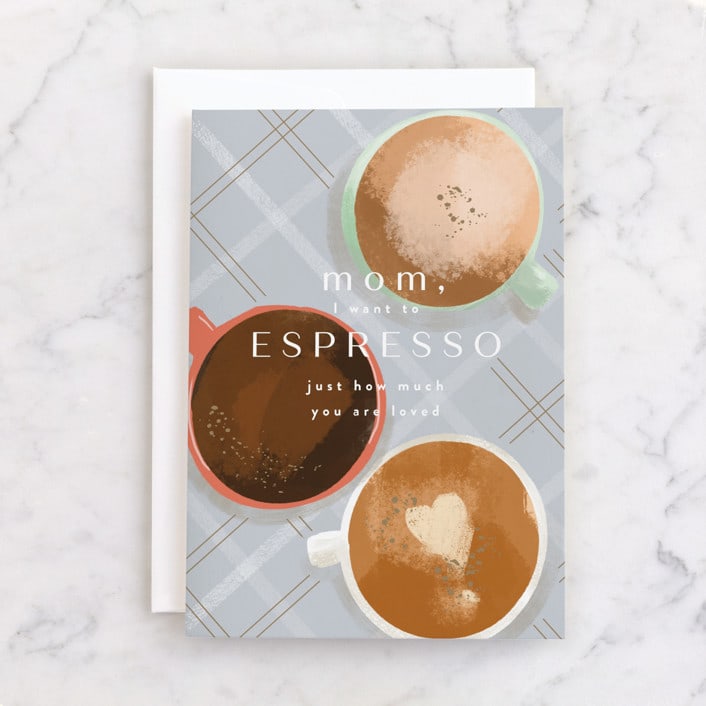 "espresso love" - Single Greeting Cards in Coffee by Rebecca Durflinger - Front
