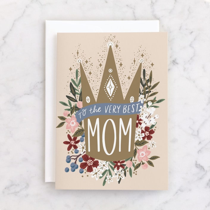 "Deserve a crown" - Single Greeting Cards in Salmon by Alethea and Ruth - Front