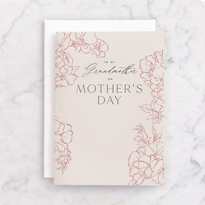 "Grandmother's Love" - Single Greeting Cards in Blush by Nicoletta Savod - Front