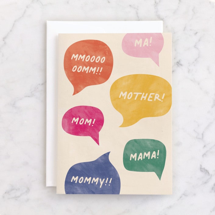 "MOM!" - Single Greeting Cards in Candy by Pixel and Hank - Front