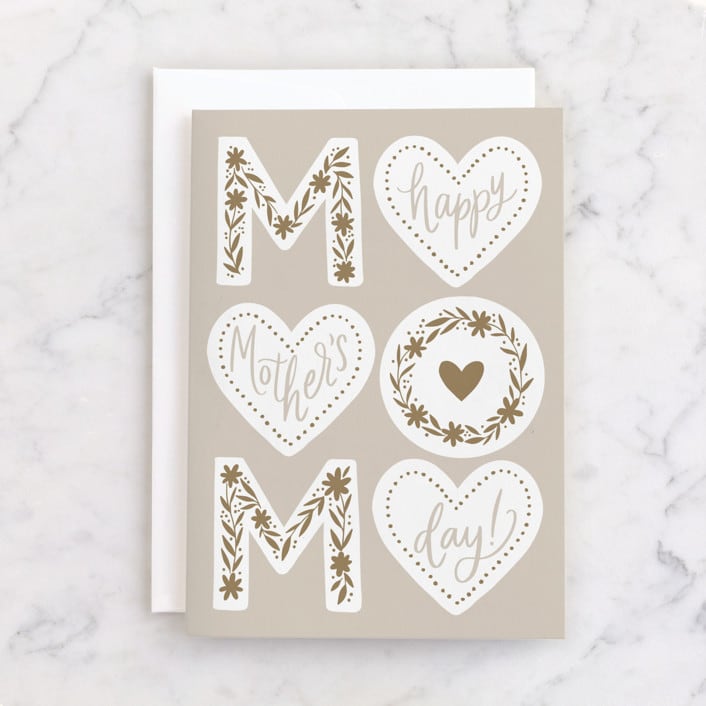 "Mother's Day Letters" - Single Greeting Cards in Champagne by Alethea and Ruth - Front