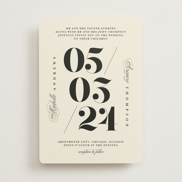 "Big Date" - Wedding Invitations in Ivory by Anastasia Makarova - Front