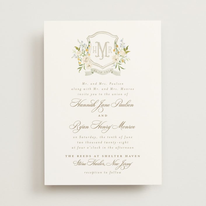 "Avalon" - Wedding Invitations in Chiffon by Everett Paper Goods - Front