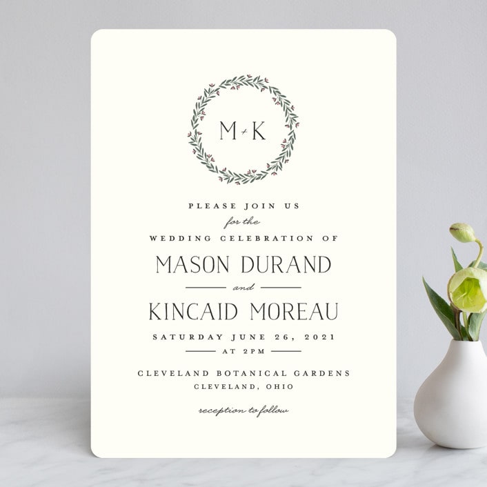 "Wreath of Laurels" - Wedding Invitations in Ivory by Chris Griffith - Front