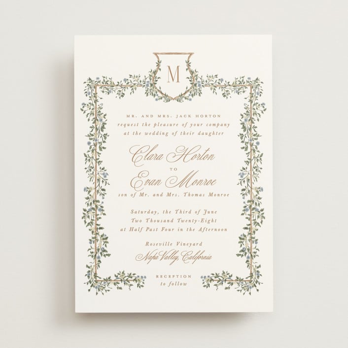 "Arbour" - Wedding Invitations in Lake by Leah Bisch - Front