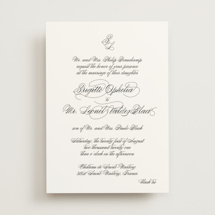 "One and Only" - Wedding Invitations in Classic Bride by Design Lotus - Front