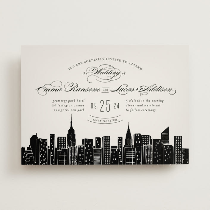 "Big City - New York City" - Wedding Invitations in Light Taupe by Hooray Creative - Front
