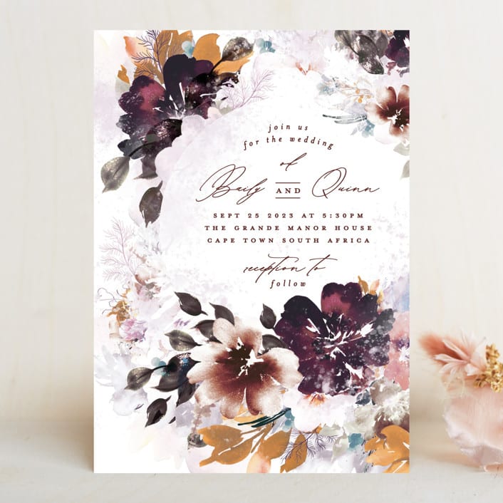 "Lush Bouquet" - Wedding Invitations in Autumn by Phrosné Barwood - Front