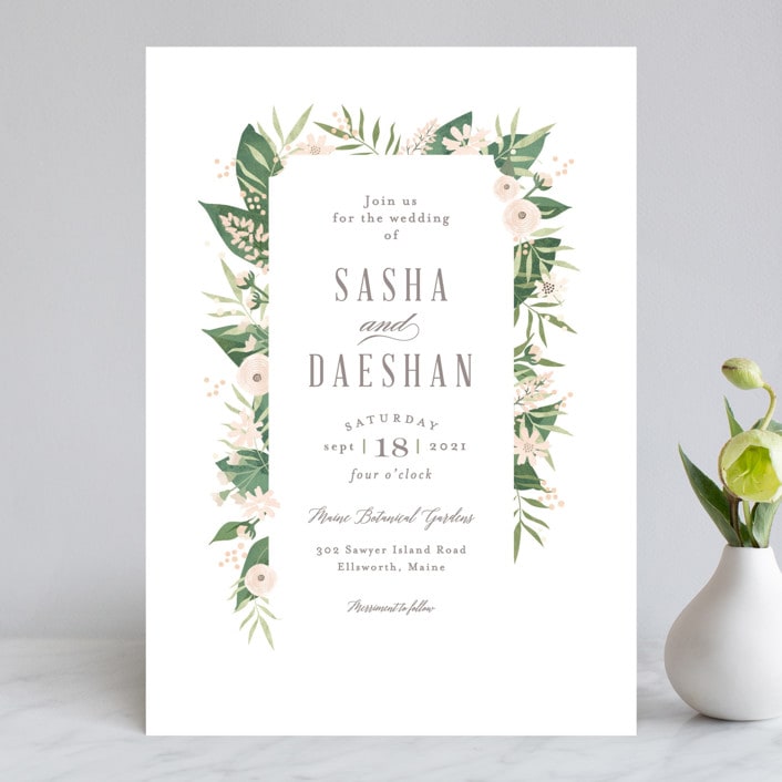 "Classic peonies" - Wedding Invitations in Peach by Jennifer Wick - Front