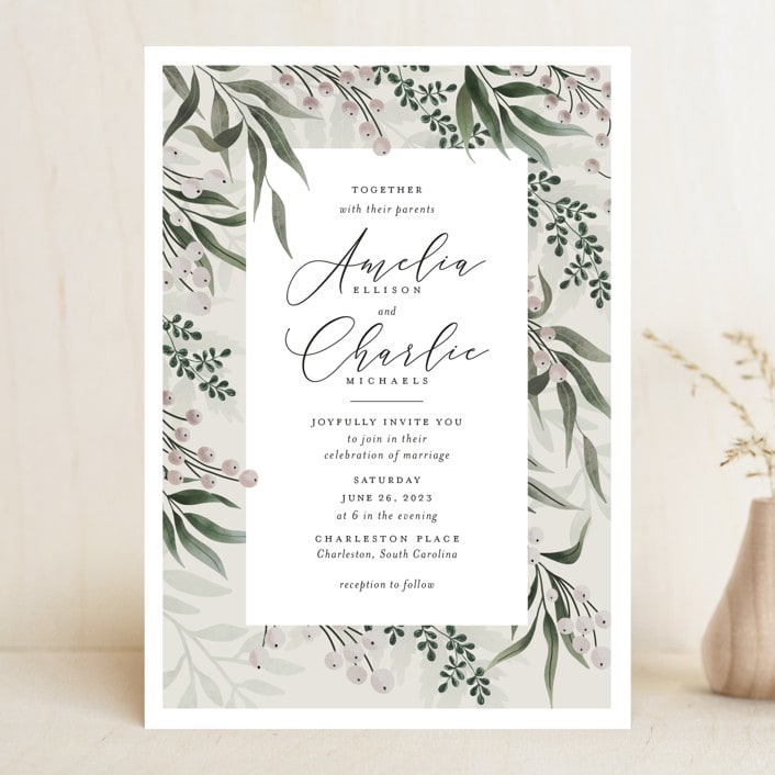 "Wedding Whisper" - Wedding Invitations in Lilac by Chris Griffith - Front