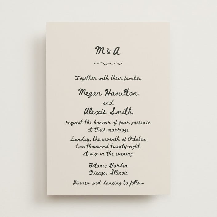 "simple monogram" - Wedding Invitations in Lace by Cass Loh - Front
