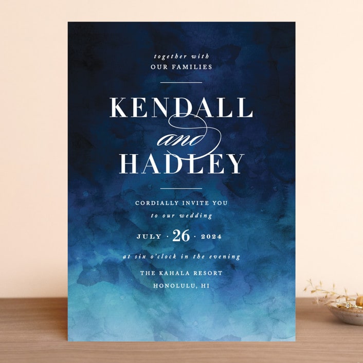 "Indigo Sea" - Wedding Invitations in Ocean by Kelly Schmidt - Front