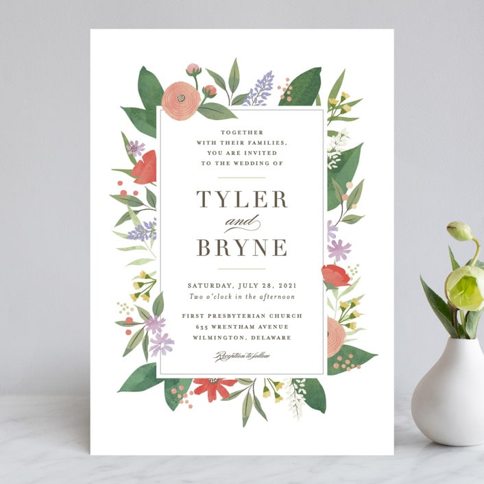 "Floral specimen" - Wedding Invitations in Persimmon by Jennifer Wick - Front