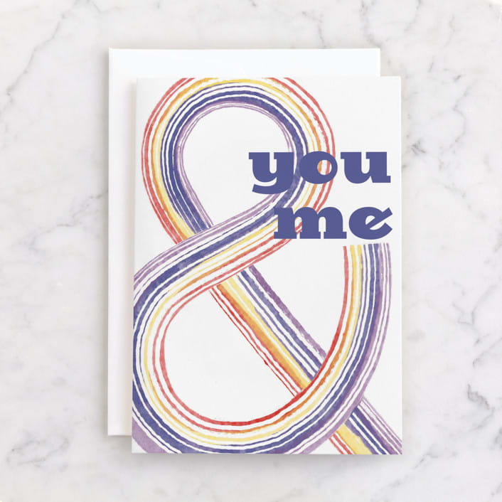 "Watercolor Rainbow" - Single Greeting Cards in Rainbow by Jan Shepherd - Front