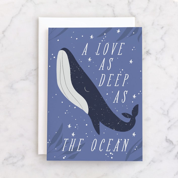 "as deep as the ocean" - Single Greeting Cards in Lilac by Angela Thompson - Front