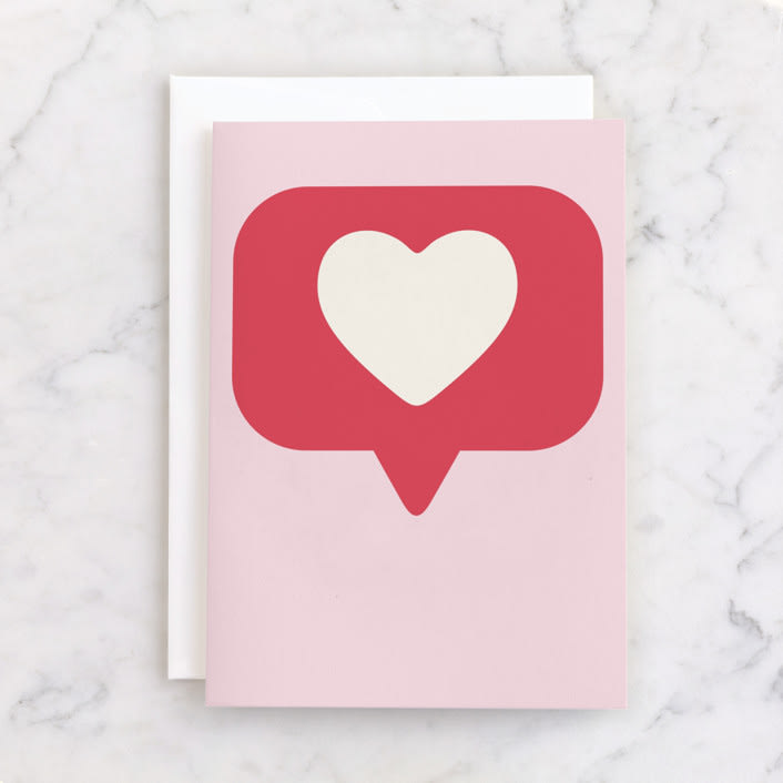"All the Likes" - Single Greeting Cards in Blush by Alexandra Cohn - Front