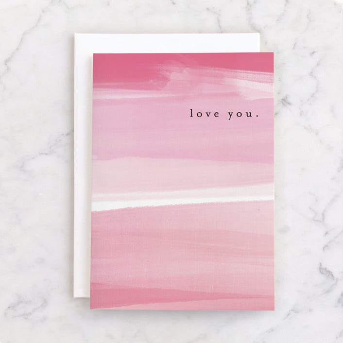 "brushed on love" - Single Greeting Cards in Carnation by Eric Ransom - Front