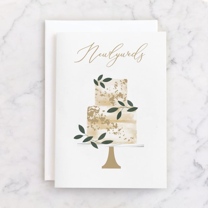 "Newlyweds Cake" - Single Greeting Cards in Eggshell by Kelly Williams - Front