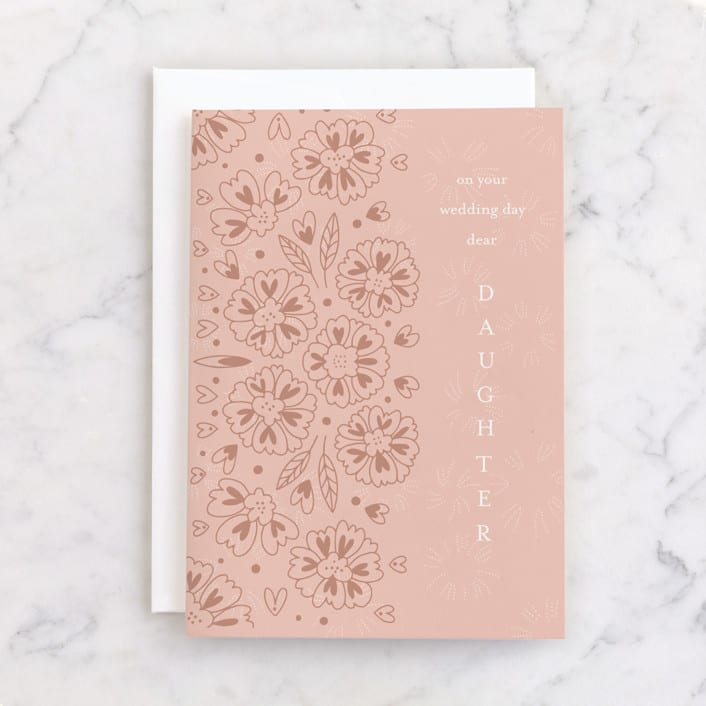 "Dear Daughter" - Single Greeting Cards in Petal by Devika Keskar - Front