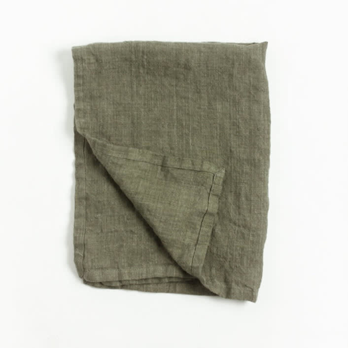 "Stone Washed Linen Tea Towel - Sage" - Tea Towels in green by Powered By People