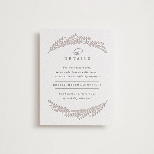 "Arches of Wheat" - Letterpress Direction Cards by Hooray Creative - Front