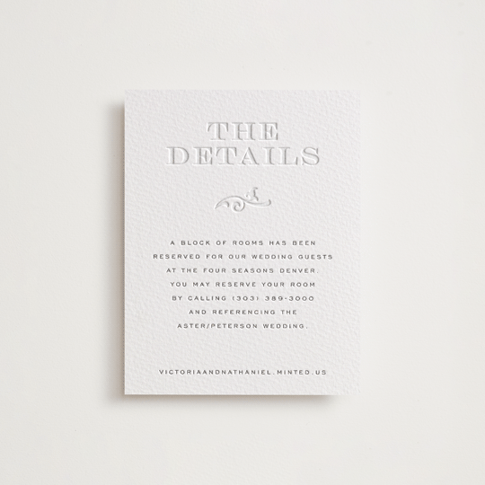 "Classically" - Letterpress Direction Cards in Soft Black by Jenna Holcomb - Front