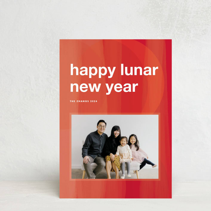 "abstract crescent" - Lunar New Year Cards in Rogue by Jennifer Lew - Front