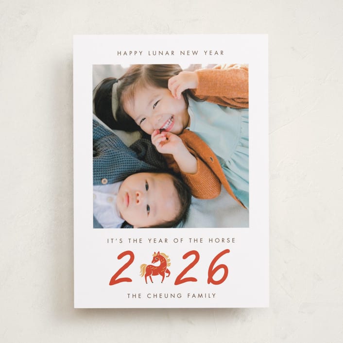 "2026 Horse Year" - Lunar New Year Cards in Kumquat by Vivian Yiwing - Front