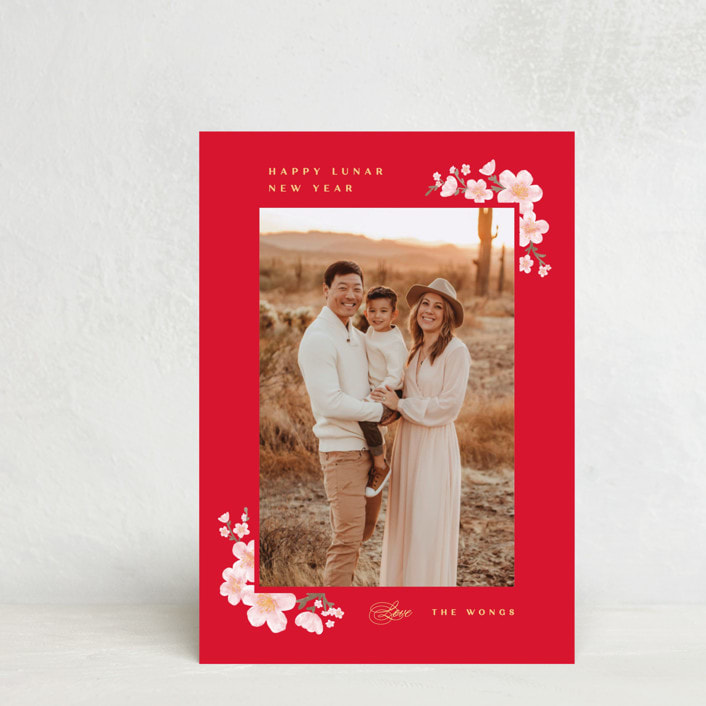 "Plum goodness" - Lunar New Year Cards in Scarlet by Creo Study - Front