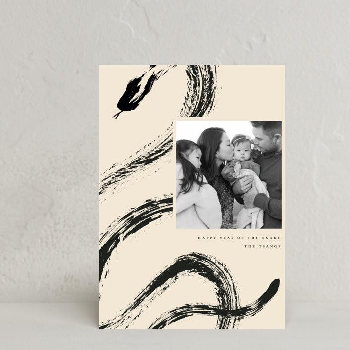 "ink snake" - Lunar New Year Cards in Tea by Vivian Yiwing - Front