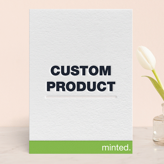 "Portrait Custom" - Letterpress Wedding Invitations in Pear | Soft Black | Blind Deboss by Minted Custom - Front