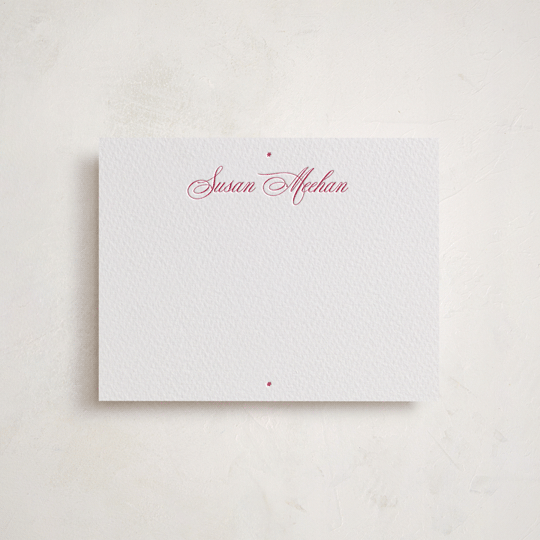 "Delicate" - Personalized Stationery Cards in Azalea Pink by Blustery August - Front