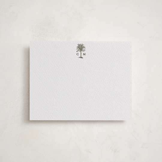 "Tropical" - Personalized Stationery Cards in Moss by Bethan - Front