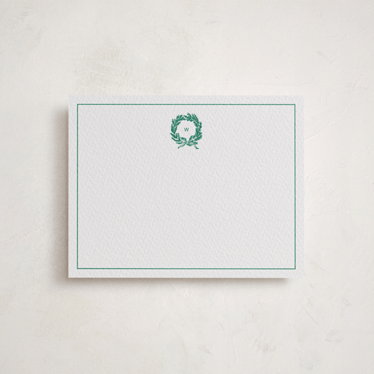 "Bristol" - Personalized Stationery Cards in Cucumber by Amy Kross - Front