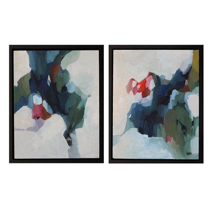 "Neva Flows" - Original Painting in green by Wendy Keller